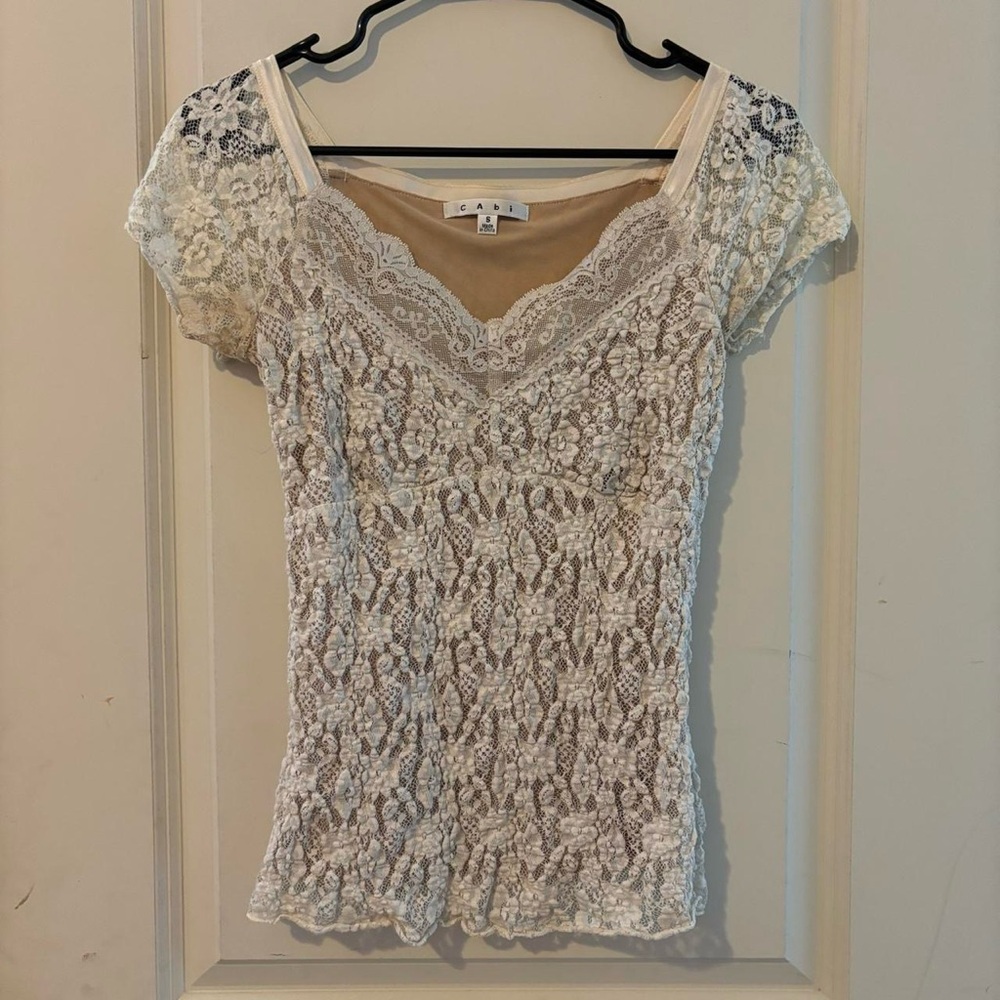 Women's Cream Lace Top